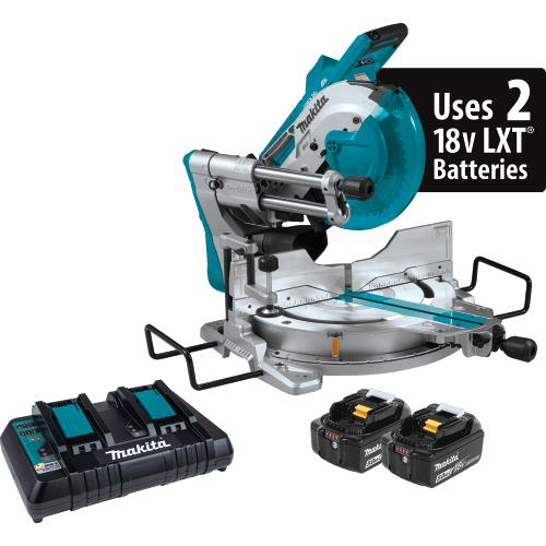 Makita XSL04PTU 36V (18V X2) LXT® Brushless 10" Dual‑Bevel Sliding Compound Miter Saw Kit, AWS® and Laser (5.0Ah)