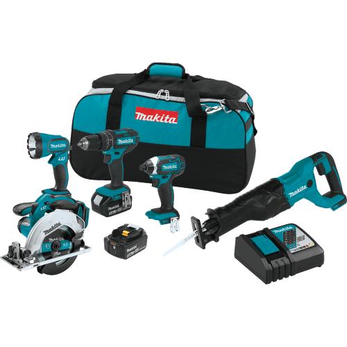 Makita XT505 18V LXT® Lithium‑Ion Cordless 5‑Pc. Combo Kit (3.0Ah)