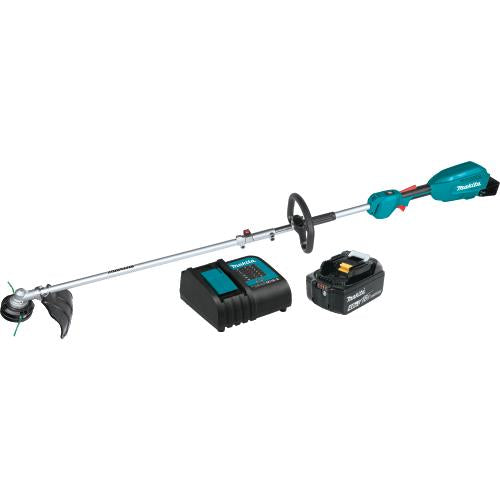 Makita XUX02SM1X1 18V LXT® Lithium‑Ion Brushless Cordless Couple Shaft Power Head Kit w/ 13" String Trimmer Attachment (4.0Ah)