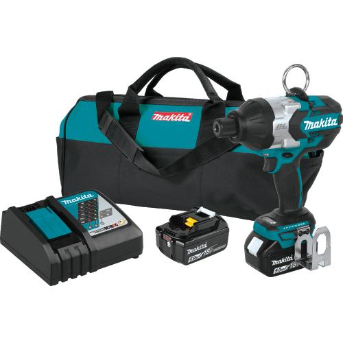 Makita XWT09T 18V LXT® Lithium‑Ion Brushless Cordless High‑Torque 7/16" Hex Impact Wrench Kit (5.0Ah)