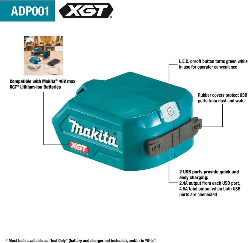 Makita ADP001G 40V max XGT® Cordless Power Source, Power Source Only