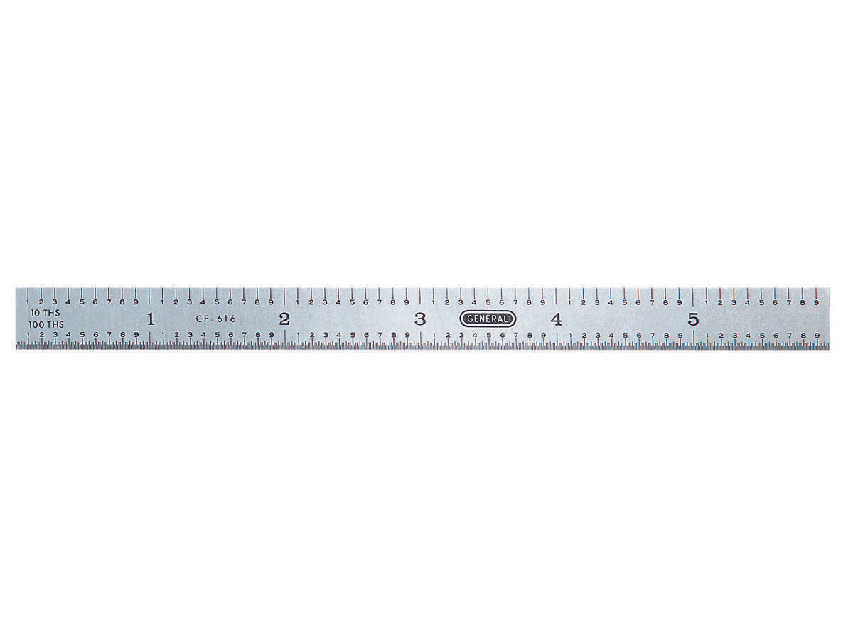 General Tools CF616 Precision 6 In. Flexible Steel Ruler With 5R Graduations