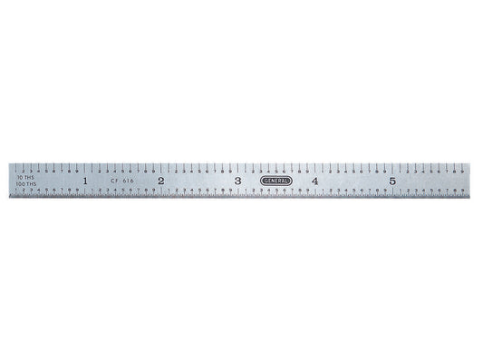 General Tools CF616 Precision 6 In. Flexible Steel Ruler With 5R Graduations