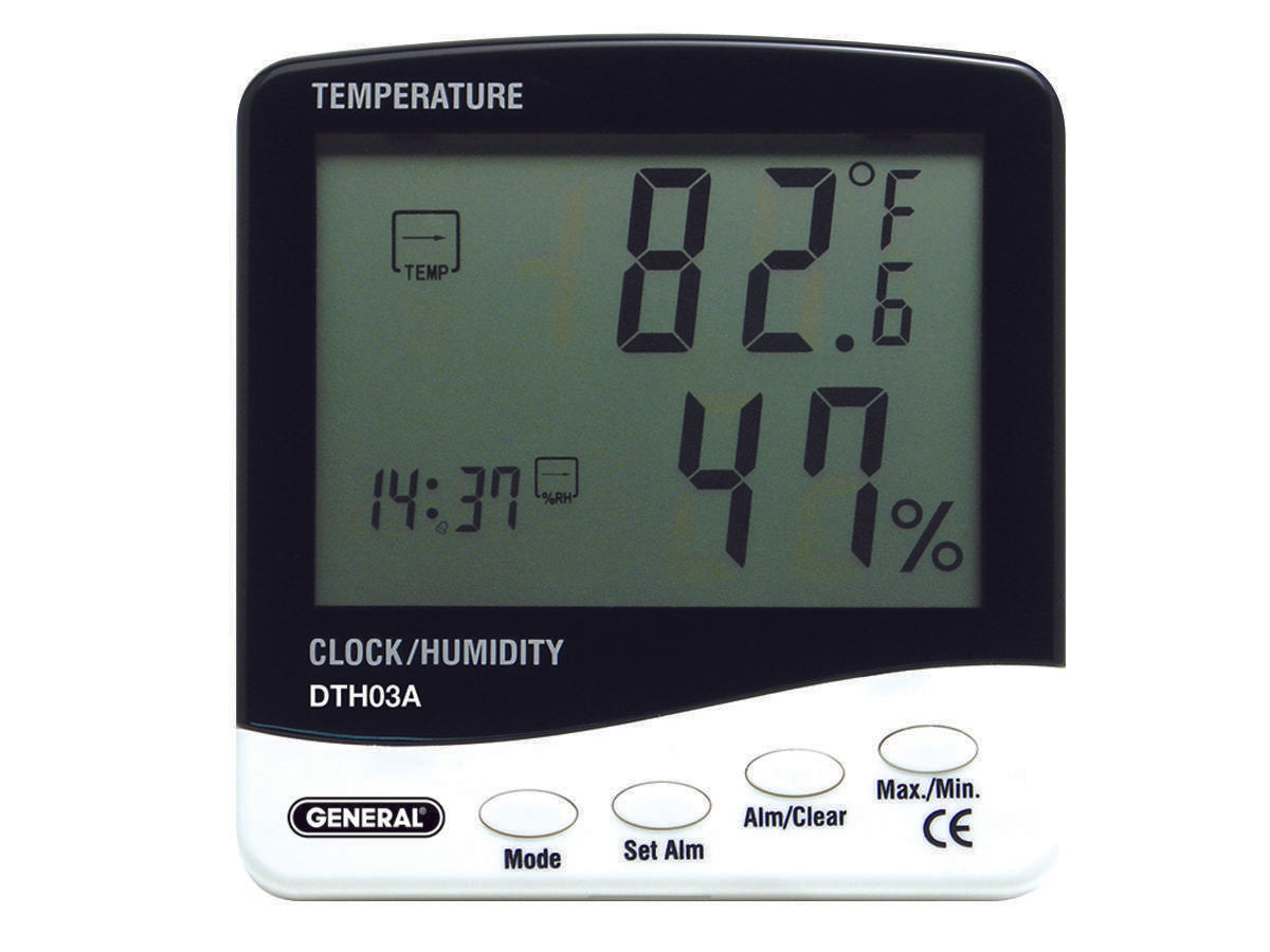 General Tools DTH03A Temperature-Humidity Monitor With Jumbo Display