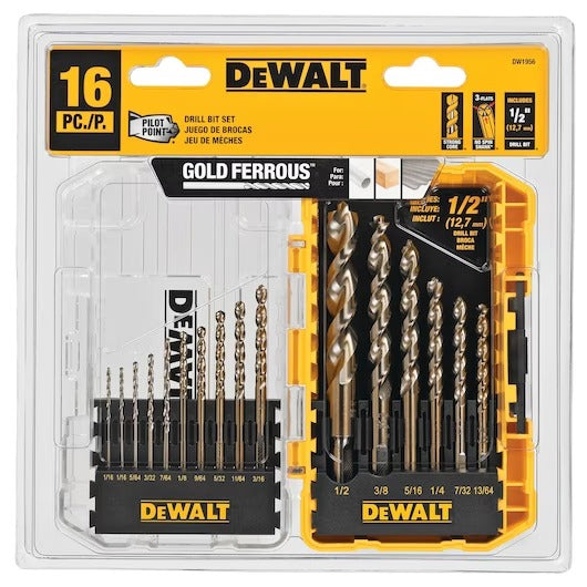 Dewalt DW1956 16 Pc Pilot Point Drillbit Set