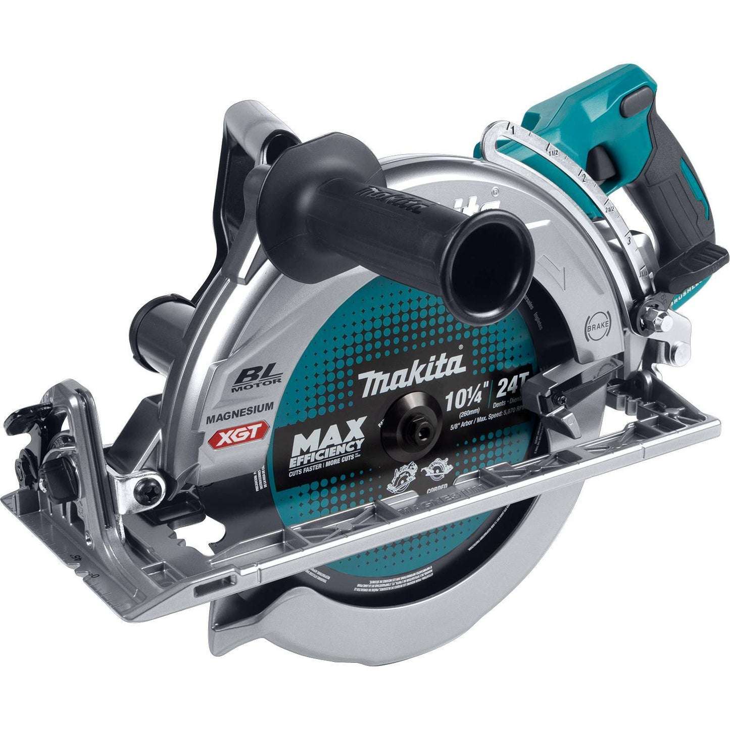 Makita GSR02M1 40V max XGT® Brushless Cordless Rear Handle 10‑1/4" Circular Saw Kit, AWS® Capable (4.0Ah)