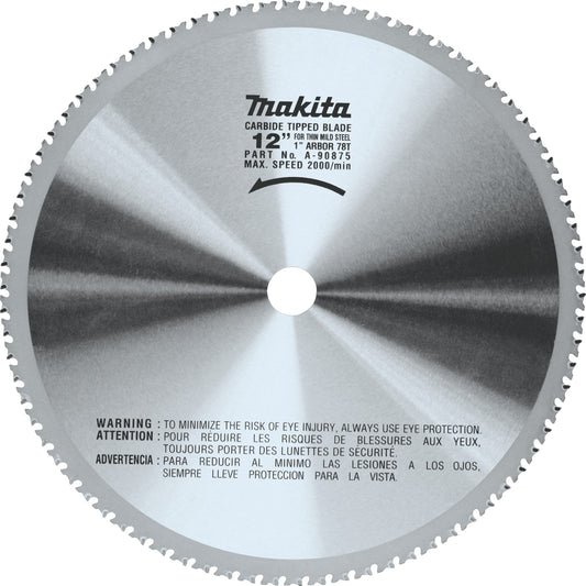 Makita A-90875 12" 78T Carbide‑Tipped Saw Blade, Ferrous Metal, Thin Gauge