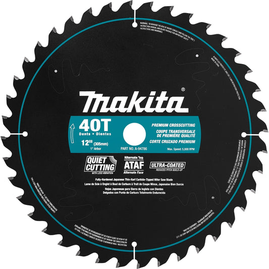 Makita A-94786 12" 40T Ultra‑Coated Miter Saw Blade