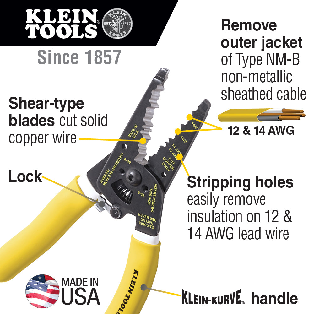 Klein Tools K1412 Klein Tools Klein-Kurve® Cable Stripper/Cutters