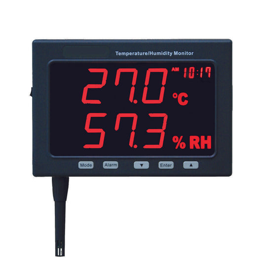General Tools LRTH185DL Calibratable Data Logging Temperature-Humidity Monitor With Jumbo Led Display