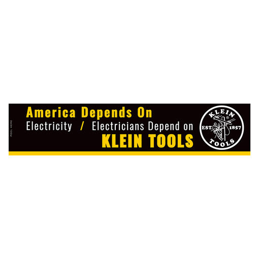 Klein Tools MBE00116 Bumper Sticker, Electricians Depend On Klein Tools