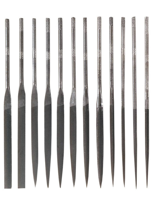 General Tools S475 12-Piece Tool Steel Needle File Set