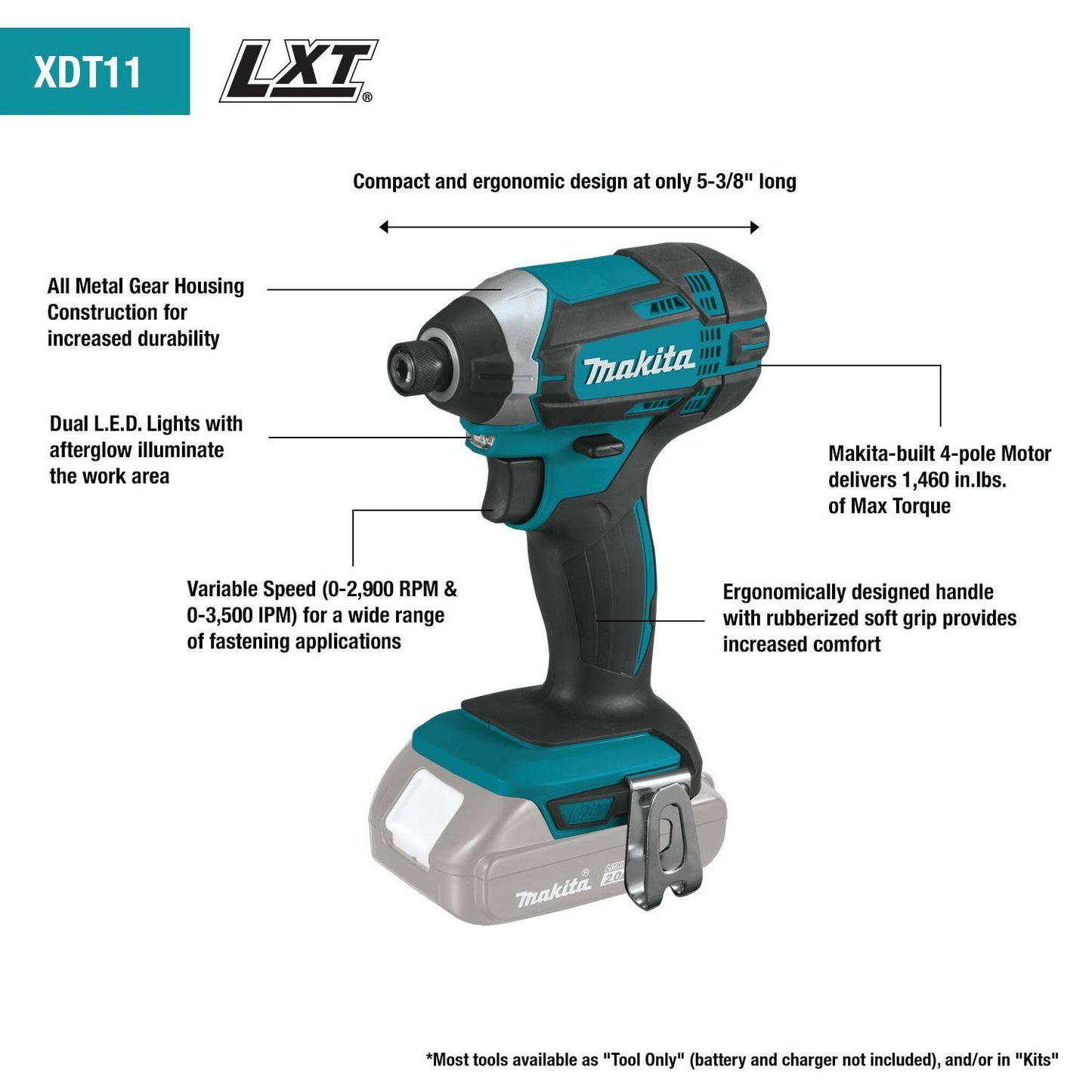 Makita XDT11SY 18V LXT® Lithium‑Ion Compact Cordless Impact Driver Kit (1.5Ah)