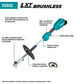 Makita XUX02SM1X1 18V LXT® Lithium‑Ion Brushless Cordless Couple Shaft Power Head Kit w/ 13" String Trimmer Attachment (4.0Ah)